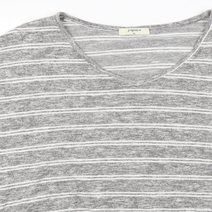 Womens UK Size XL Papaya Grey Basic Blouse