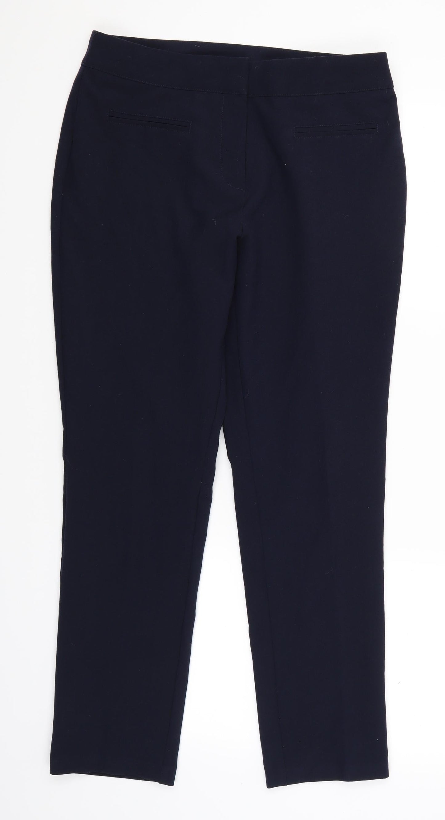 Womens UK Size 10 Classic Regular Blue Suit Trousers