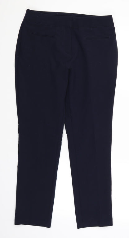 Womens UK Size 10 Classic Regular Blue Suit Trousers