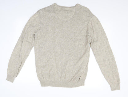 Lincoln Mens Ivory  Knit Pullover Jumper Size L