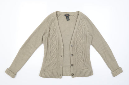 DEX Products Womens Beige  Knit Cardigan Jumper Size S