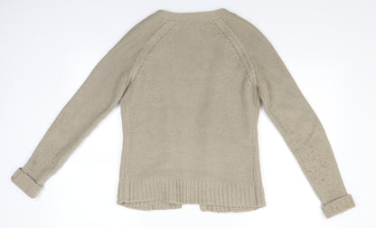 DEX Products Womens Beige  Knit Cardigan Jumper Size S