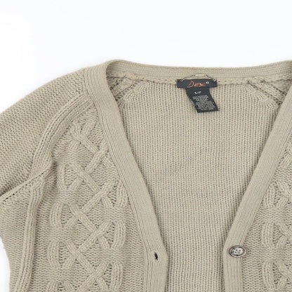 DEX Products Womens Beige  Knit Cardigan Jumper Size S