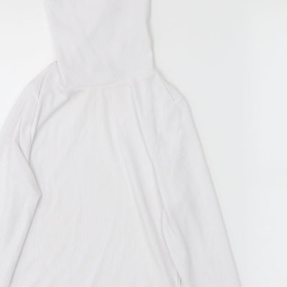 Womens UK Size 8 Boohoo White Basic T-Shirt