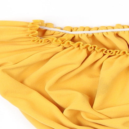 Womens UK Size 6 New Look Yellow Basic T-Shirt