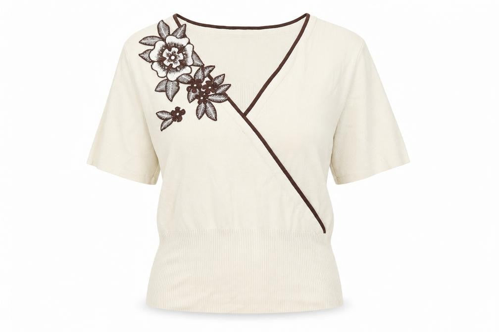 Womens UK Size M Sky Designs Beige Basic T-Shirt