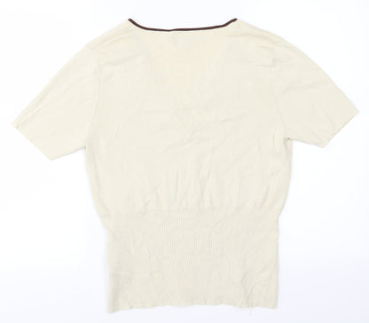 Womens UK Size M Sky Designs Beige Basic T-Shirt
