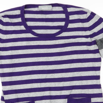 Wallis Womens Purple Striped  Shirt Dress
