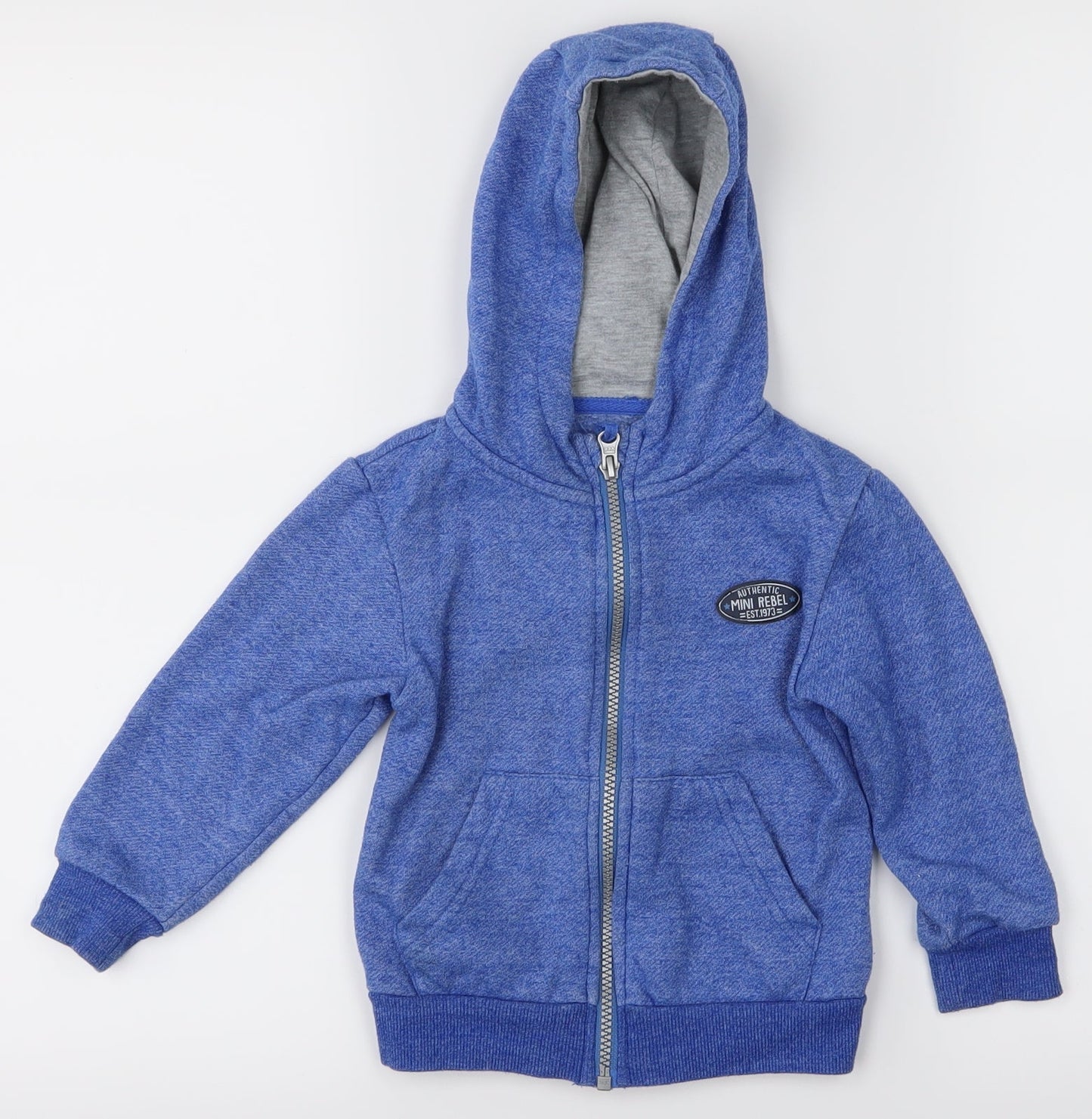 Mini Rebel Boys Blue   Full Zip Hoodie Size 2-3 Years