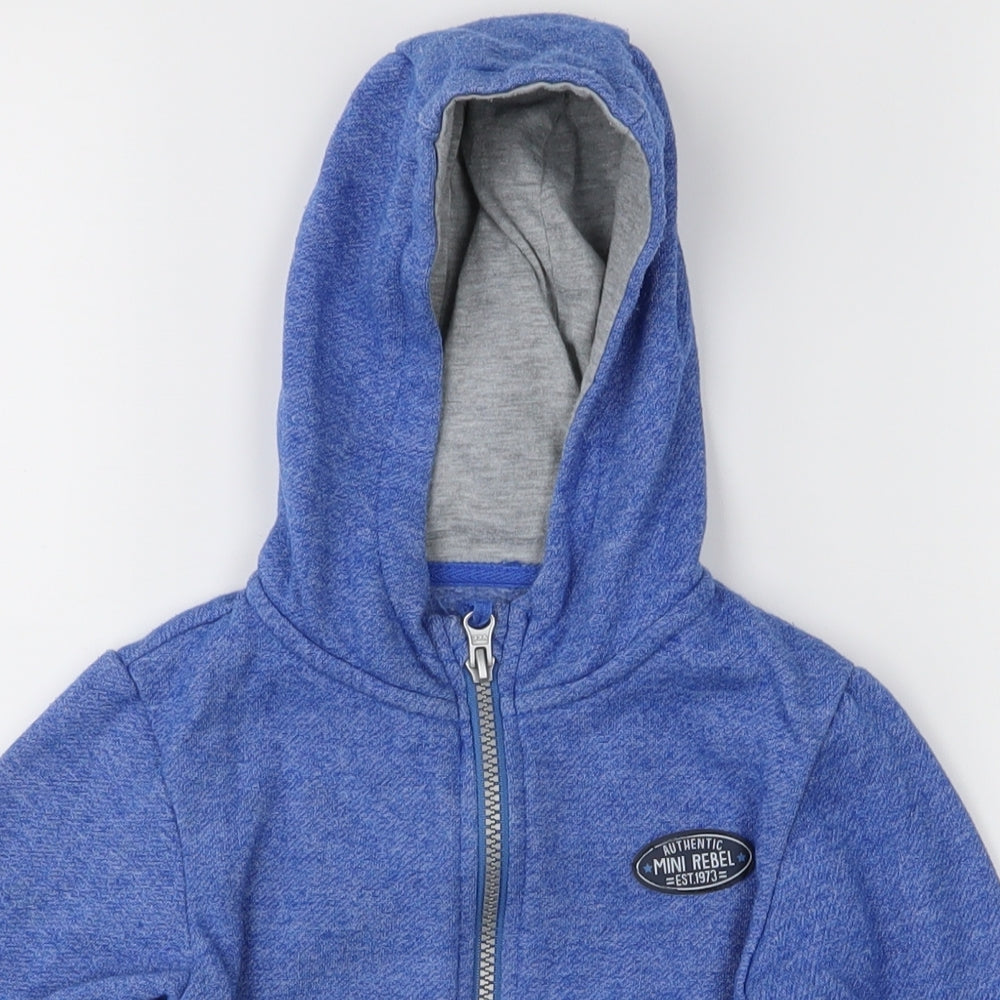 Mini Rebel Boys Blue   Full Zip Hoodie Size 2-3 Years