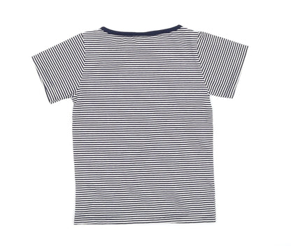 Desiderio Girls Blue Striped  Basic T-Shirt Size S  - yachting club amalfi
