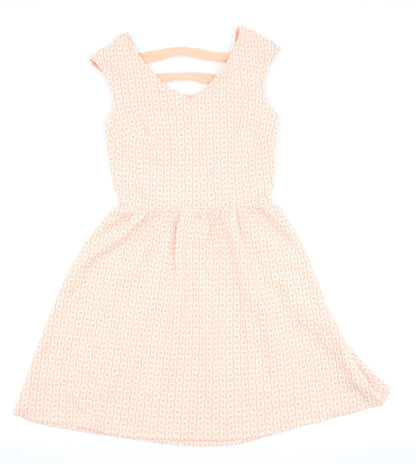 Xhilaration Womens Pink Geometric  Skater Dress  Size S