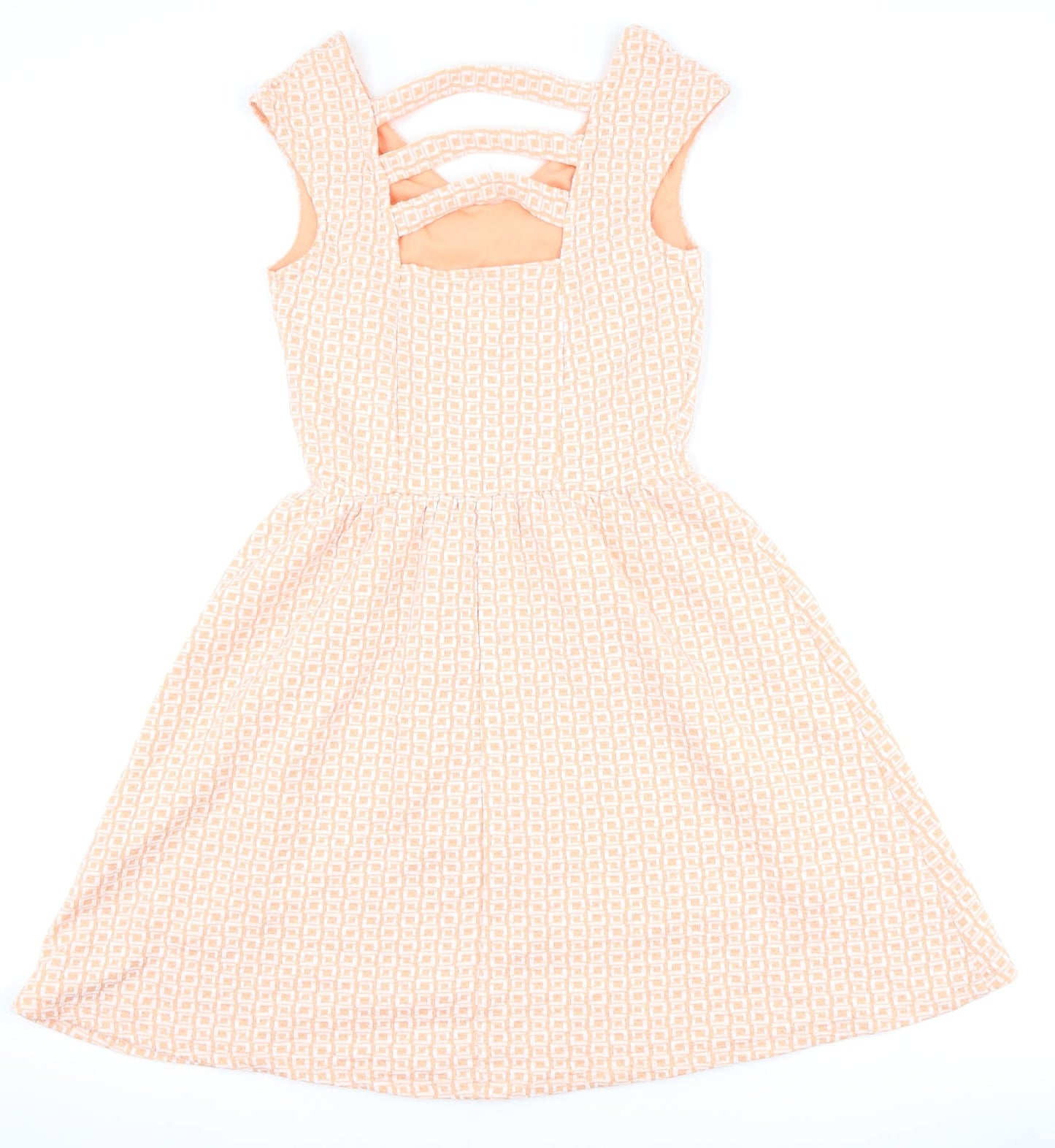 Xhilaration Womens Pink Geometric  Skater Dress  Size S