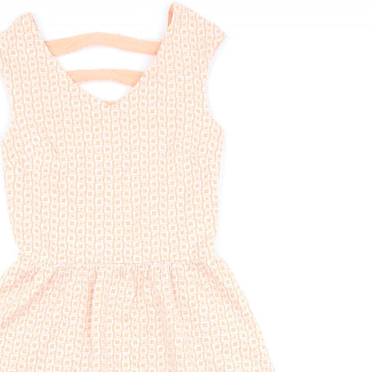 Xhilaration Womens Pink Geometric  Skater Dress  Size S
