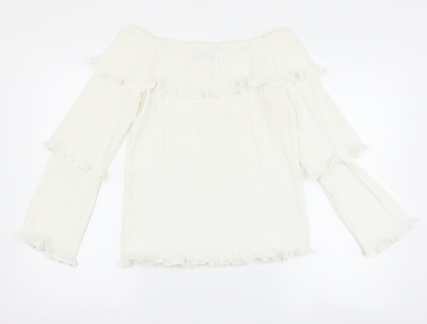 Womens UK Size 12 PRETTYLITTLETHING White Basic Blouse
