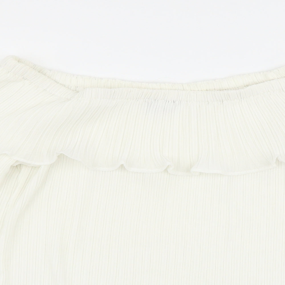Womens UK Size 12 PRETTYLITTLETHING White Basic Blouse
