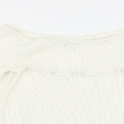 Womens UK Size 12 PRETTYLITTLETHING White Basic Blouse