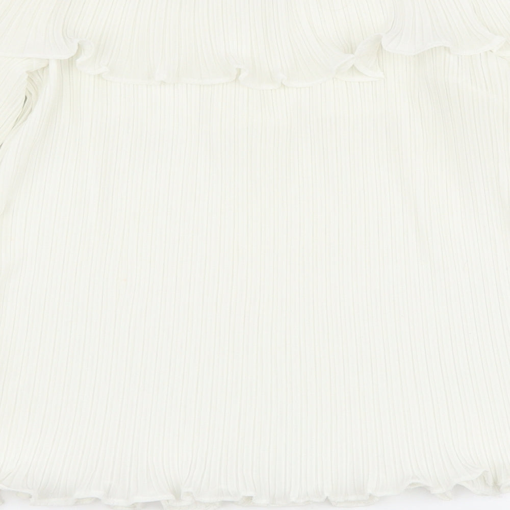 Womens UK Size 12 PRETTYLITTLETHING White Basic Blouse