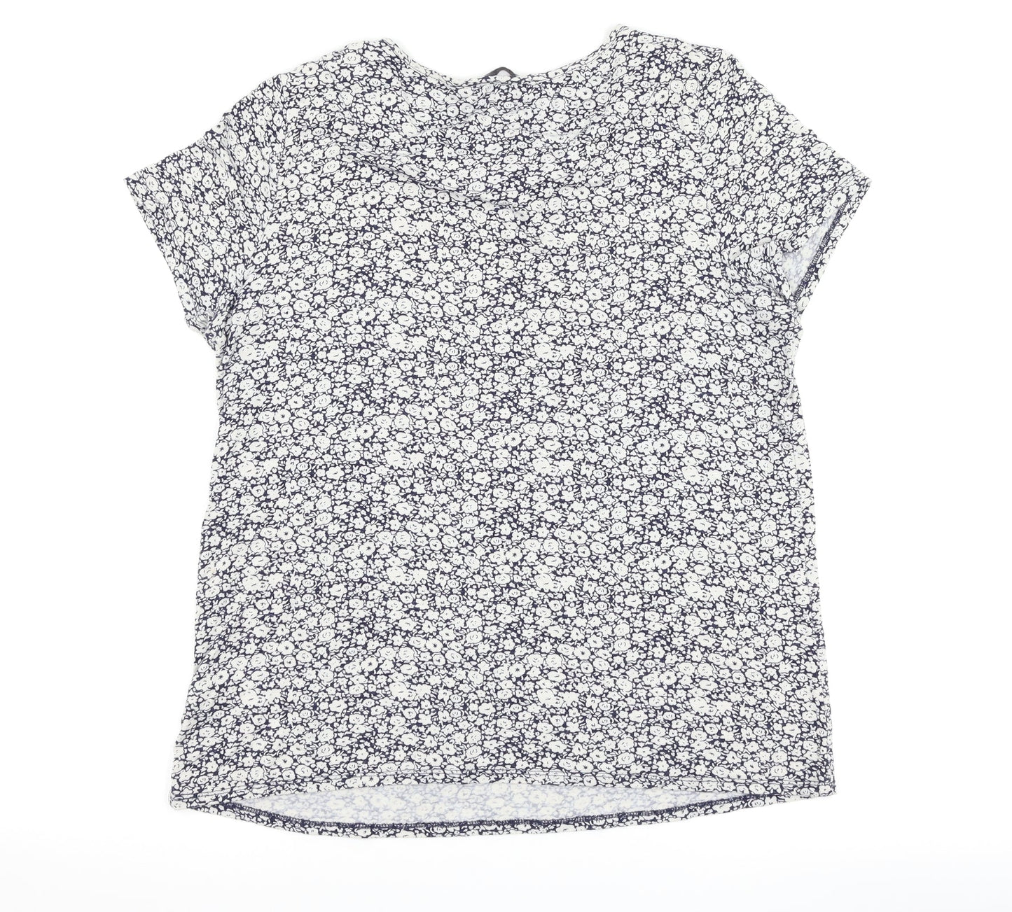 George Womens Blue Floral  Basic T-Shirt Size 16