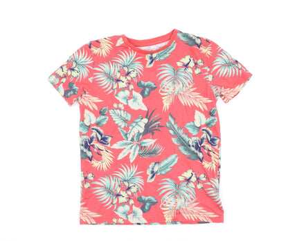 Next Boys Red Floral  Basic T-Shirt Size 8 Years