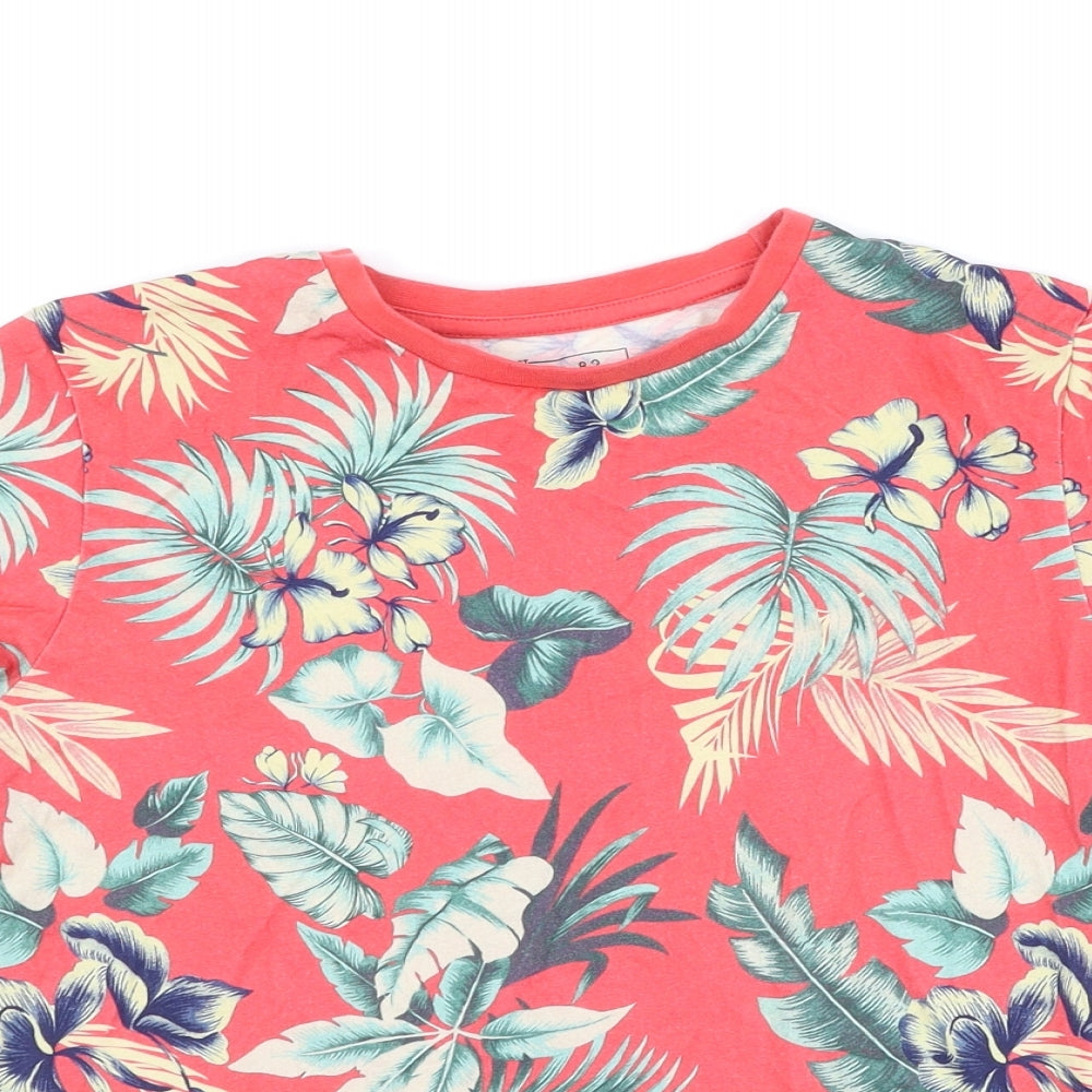 Next Boys Red Floral  Basic T-Shirt Size 8 Years