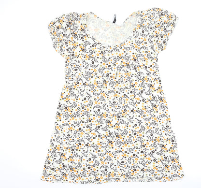 evie Womens White Floral  A-Line  Size 12