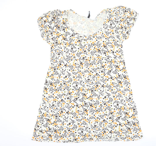 evie Womens White Floral  A-Line  Size 12