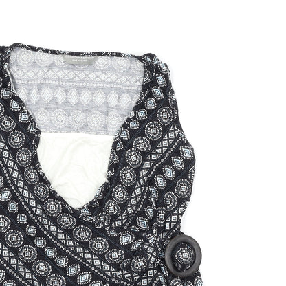 Womens UK Size 12 Dorothy Perkins Black Wrap Tank