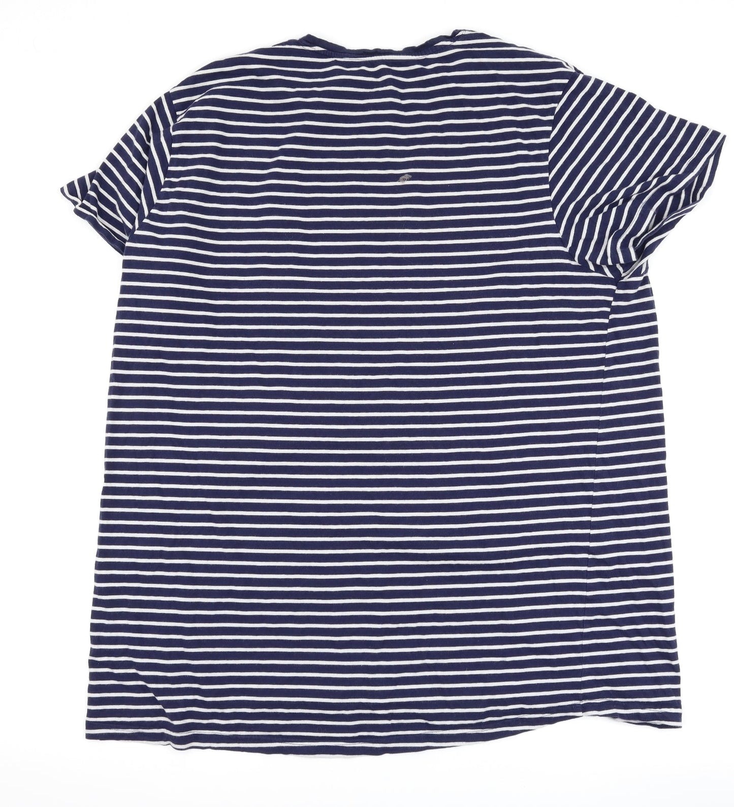 Primark Womens Blue Striped  Basic T-Shirt Size 18  - slogan