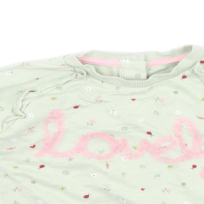 Mothercare Girls Green   Pullover Sweatshirt Size 2-3 Years  - lovely