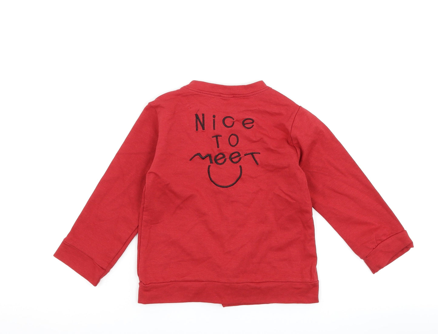 Preworn Boys Red   Jacket  Size XL  - slogan