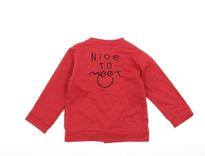 Preworn Boys Red   Jacket  Size XL  - slogan