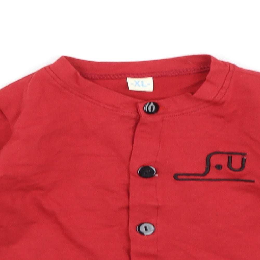 Preworn Boys Red   Jacket  Size XL  - slogan