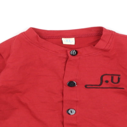 Preworn Boys Red   Jacket  Size XL  - slogan