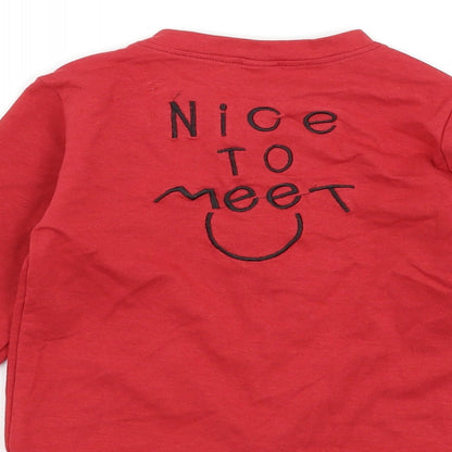 Preworn Boys Red   Jacket  Size XL  - slogan