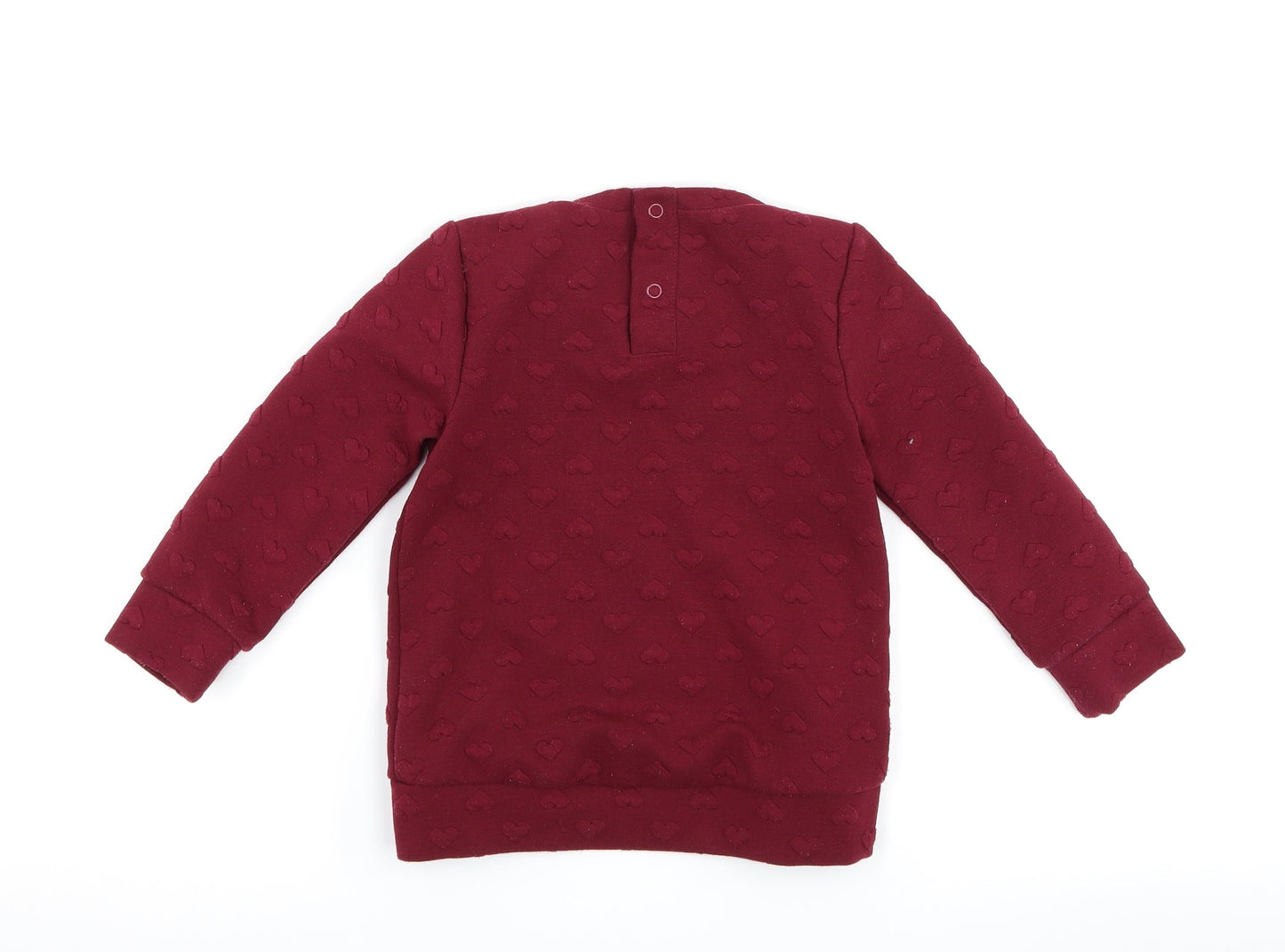 Nutmeg Girls Purple   Pullover Sweatshirt Size 2-3 Years  - Love heart print