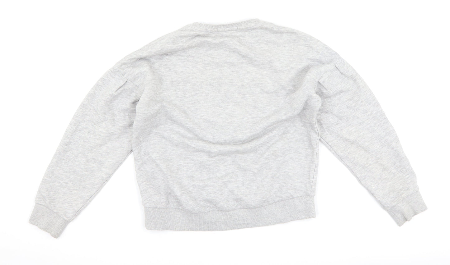 Marks and Spencer Girls Grey   Pullover Sweatshirt Size 10-11 Years  - slogan