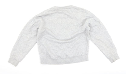Marks and Spencer Girls Grey   Pullover Sweatshirt Size 10-11 Years  - slogan