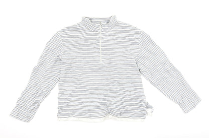 Bonmarché Womens Blue Striped  Henley Sweatshirt Size M