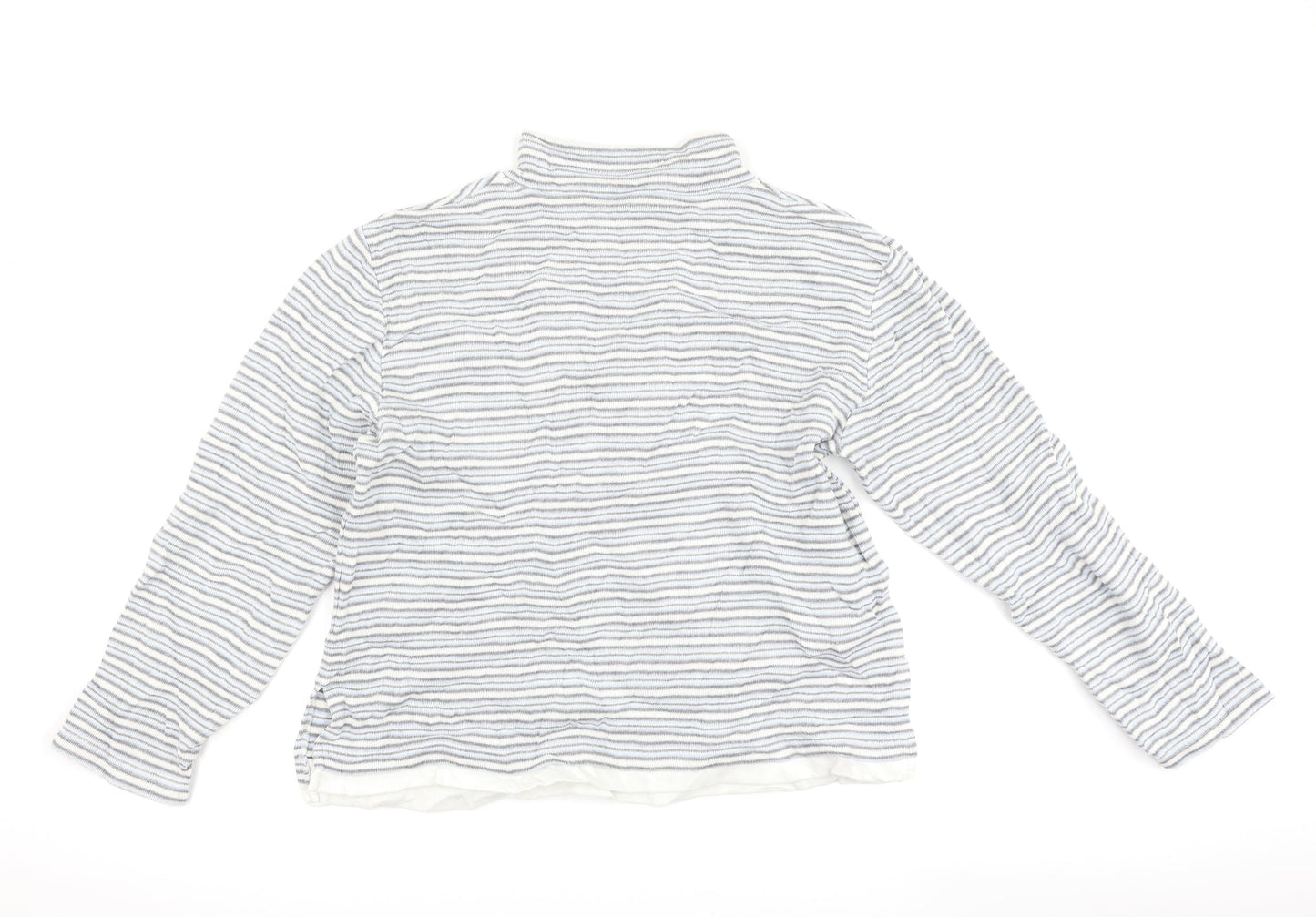 Bonmarché Womens Blue Striped  Henley Sweatshirt Size M