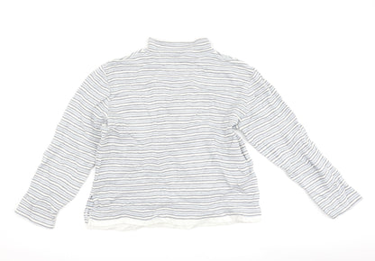 Bonmarché Womens Blue Striped  Henley Sweatshirt Size M