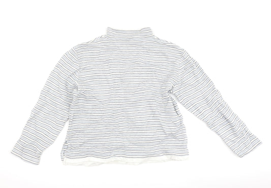 Bonmarché Womens Blue Striped  Henley Sweatshirt Size M