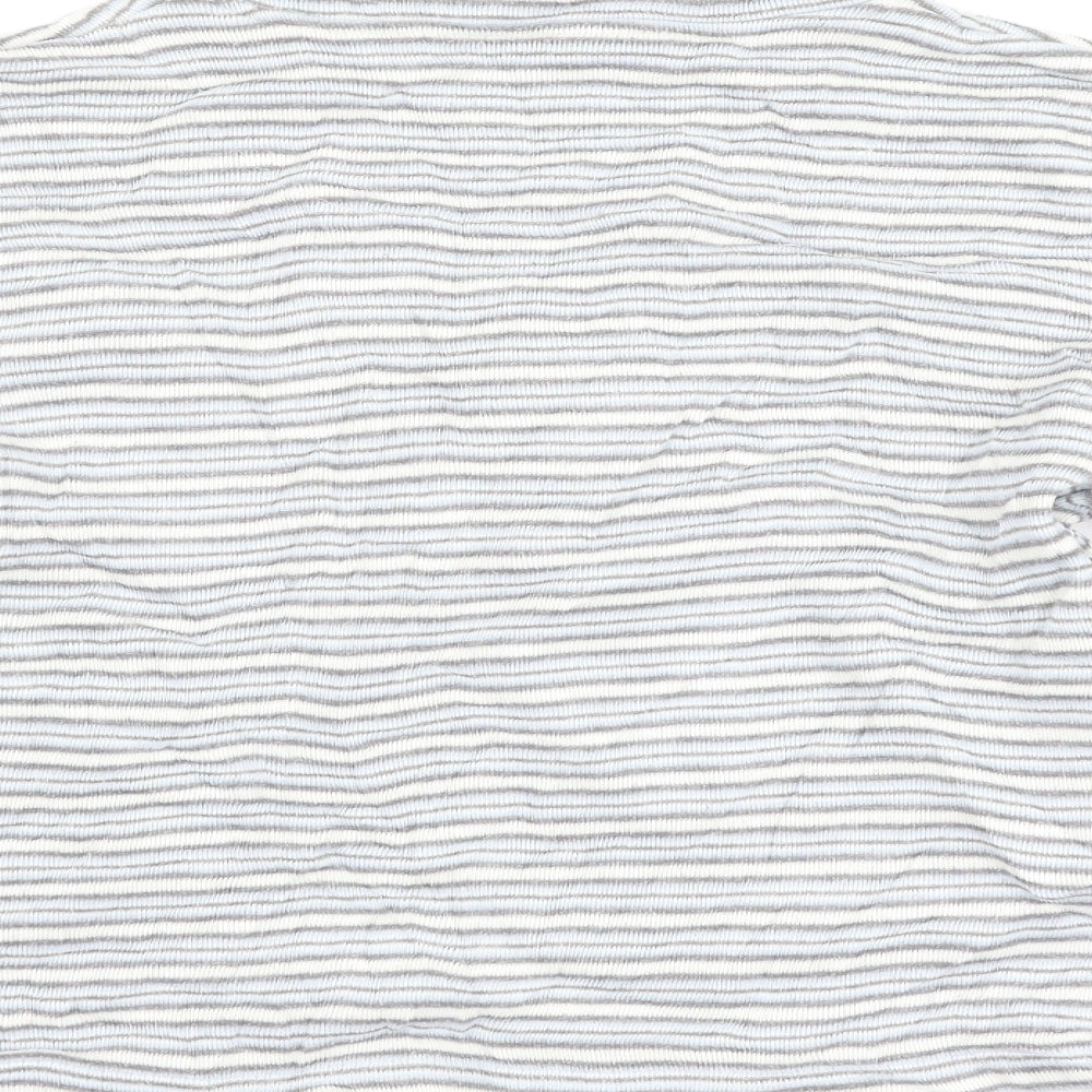 Bonmarché Womens Blue Striped  Henley Sweatshirt Size M