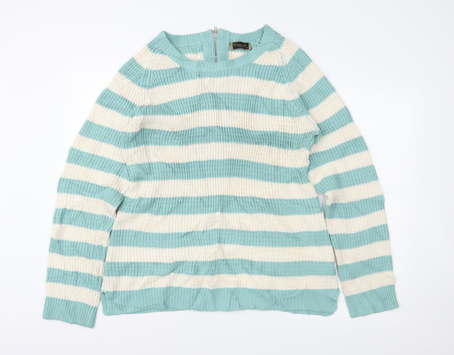 originals Womens Green Striped  Pullover Jumper Size XL