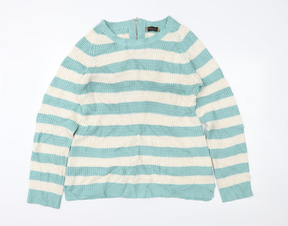 originals Womens Green Striped  Pullover Jumper Size XL