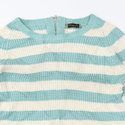 originals Womens Green Striped  Pullover Jumper Size XL