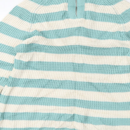 originals Womens Green Striped  Pullover Jumper Size XL