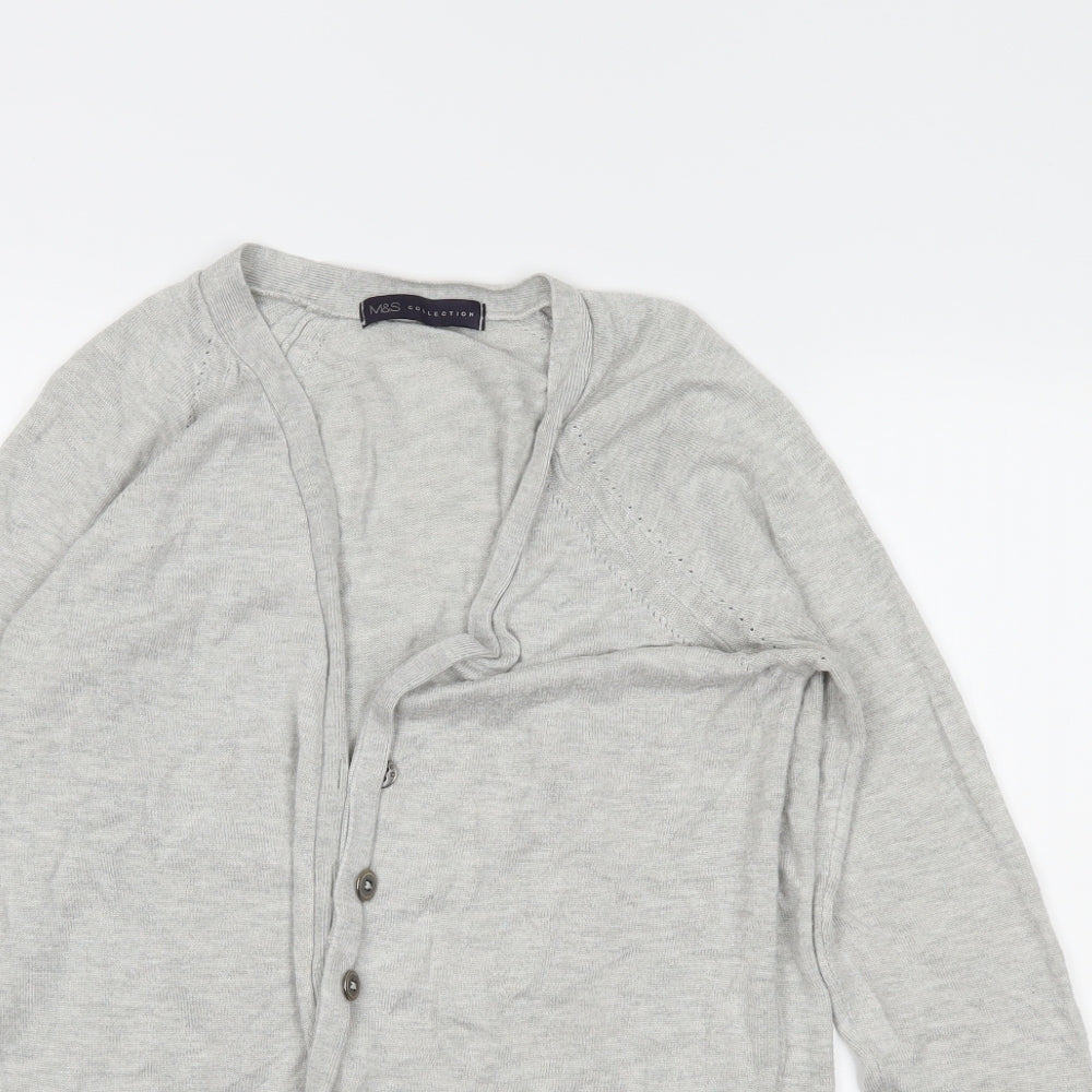 M&S Womens Grey   Cardigan Jumper Size 10