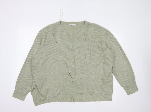Peacocks Womens Green   Pullover Jumper Size XL