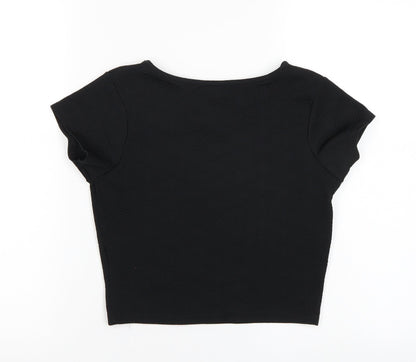 Firetra Womens Black   Basic T-Shirt Size S  - Cropped